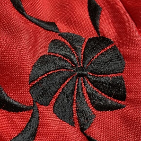 Vintage Correlations Nightgown Women's Medium Red Black Nylon Embroidered - Picture 4 of 7